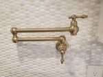 Unlacquered solid brass pot filler , kitchen pot filler , stove pot fi