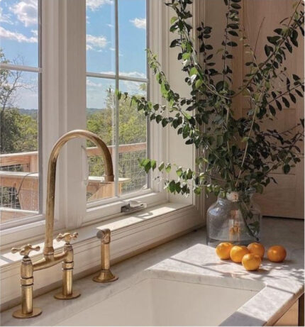 Unlacquered solid brass kitchen faucet , kitchen sink , brass sink fau