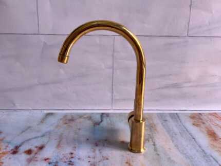 Unlacquered Brass hot and Cold Water Faucet, Kitchen Faucet Mixer, Sin