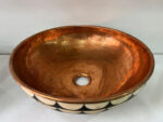 Copper Bathroom Vessel Sink 16 Inch Round