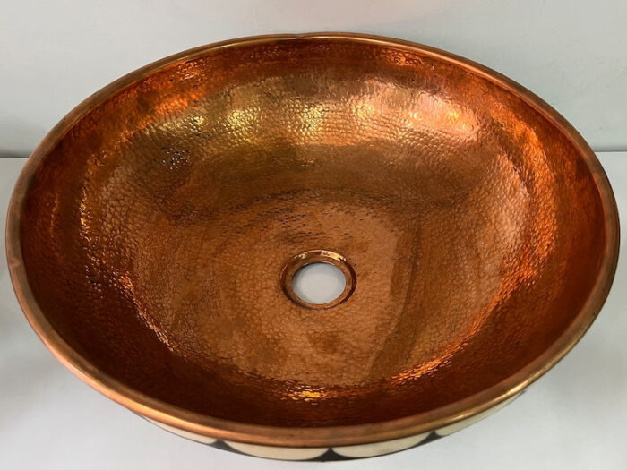 Copper Bathroom Vessel Sink 16 Inch Round