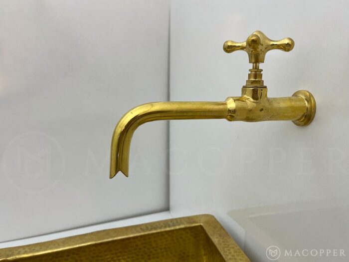 Brass wall faucet