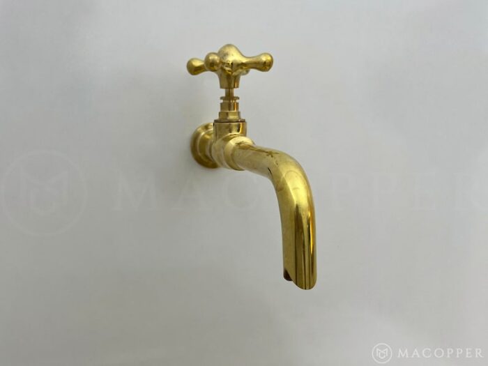 Brass wall faucet