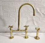 Unlacquered solid brass kitchen faucet , kitchen sink , brass sink fau