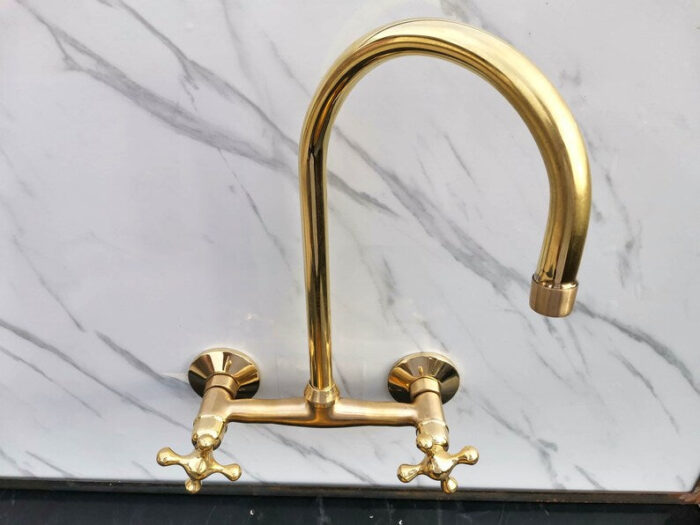 Unlacquered Brass Kitchen Sink Faucet