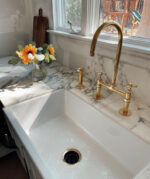 Unlacquered solid brass kitchen faucet , kitchen sink , brass sink fau