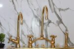 Unlacquered solid brass kitchen faucet , brass kitchen faucet , kitche