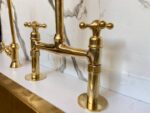 Unlacquered solid brass kitchen faucet , kitchen sink , brass sink fau