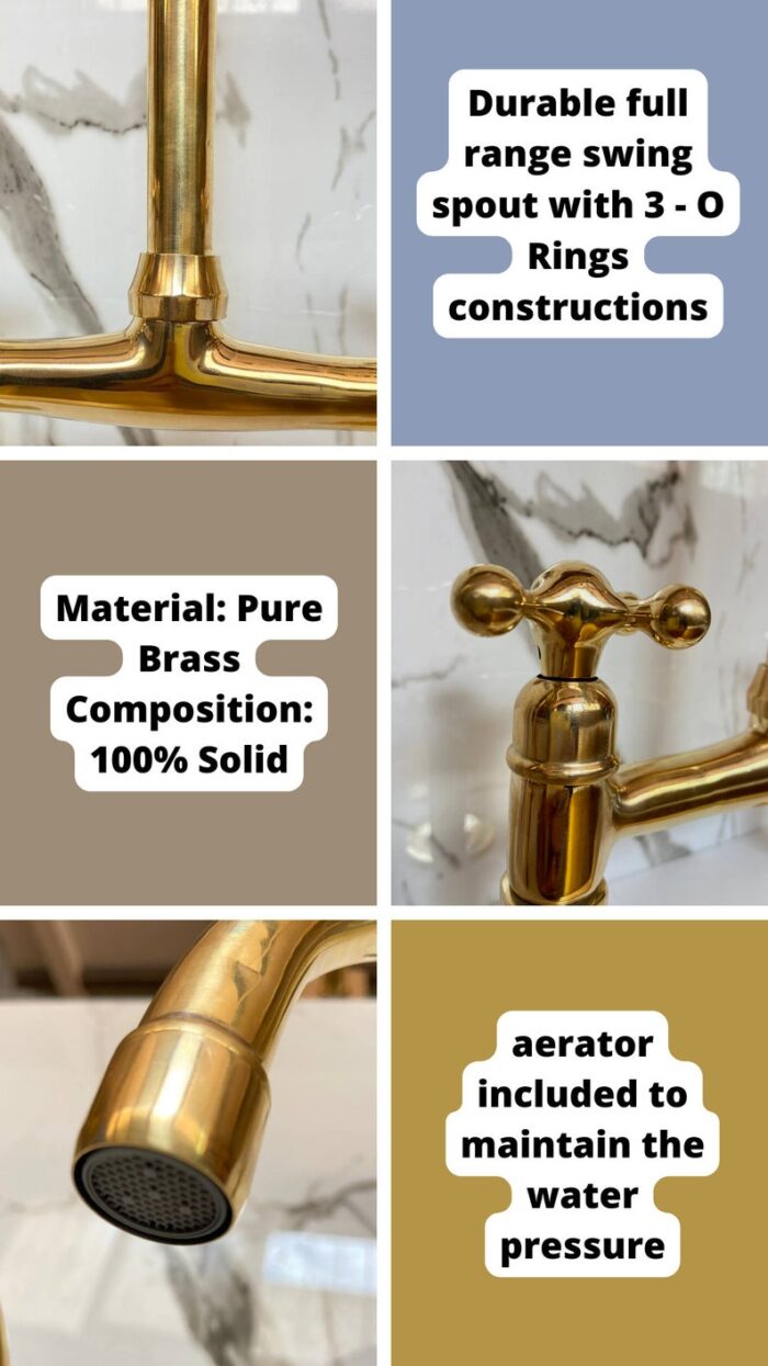 Unlacquered solid brass kitchen faucet , kitchen sink , brass sink fau