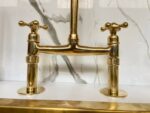 Unlacquered solid brass kitchen faucet , kitchen sink , brass sink fau