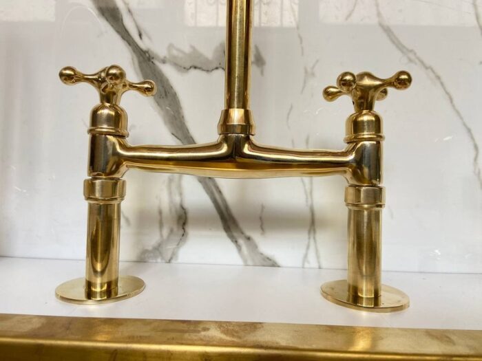 Unlacquered solid brass kitchen faucet , kitchen sink , brass sink fau