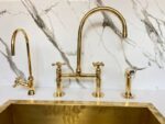 Unlacquered solid brass kitchen faucet , kitchen sink , brass sink fau