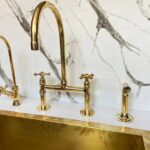 Unlacquered solid brass kitchen faucet , kitchen sink , brass sink fau