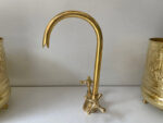 Bathroom Faucet, Brass Kitchen Faucet, Gooseneck Bathroom Vanity Solid