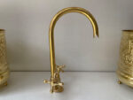 Bathroom Faucet, Brass Kitchen Faucet, Gooseneck Bathroom Vanity Solid