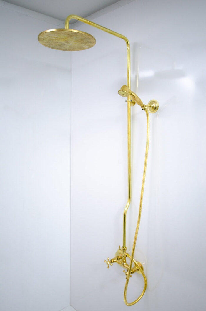 Unlacquered solid brass shower system , brass shower , shower system ,